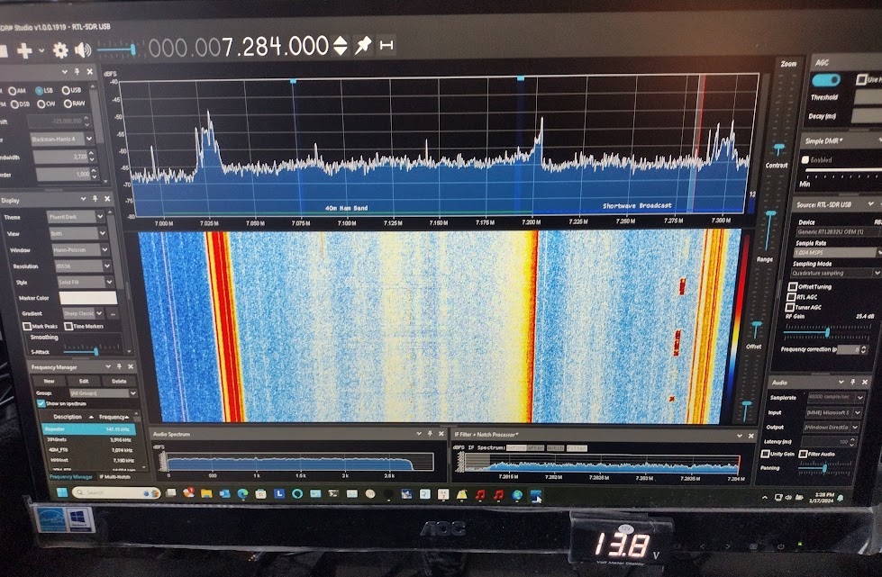Additional spectrum scope within residence showing strong emissions ~150 ft away