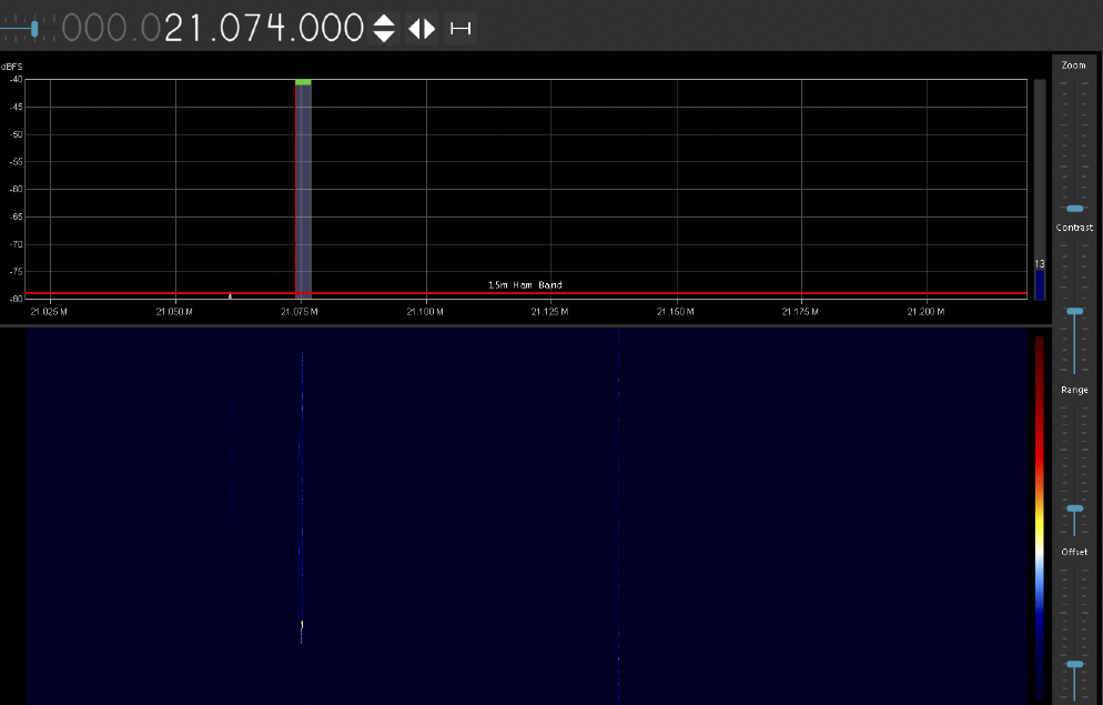Spectrum display example of normal baseline